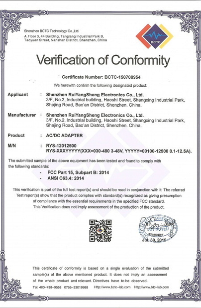 Chine Shenzhen Beam-Tech Electronic Co., Ltd certifications